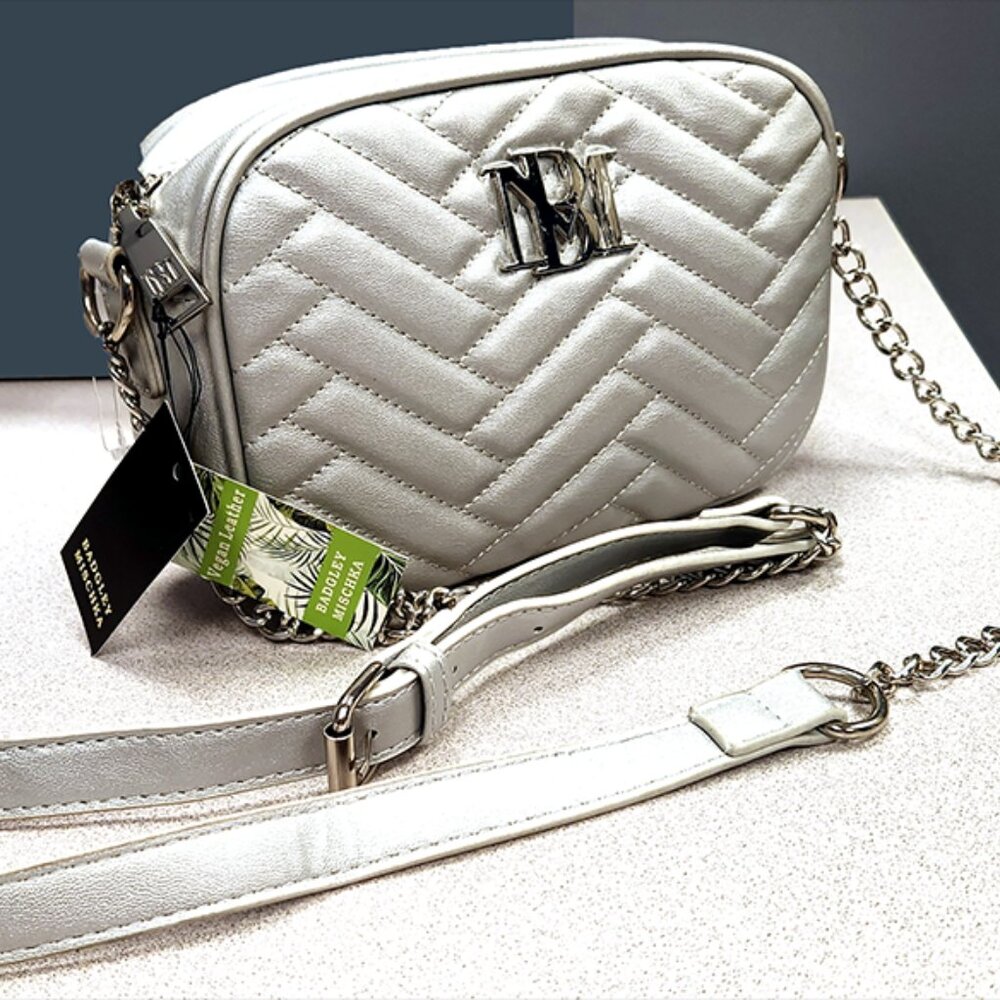 Badgley Mischka Silver Crossbody Bag NWT